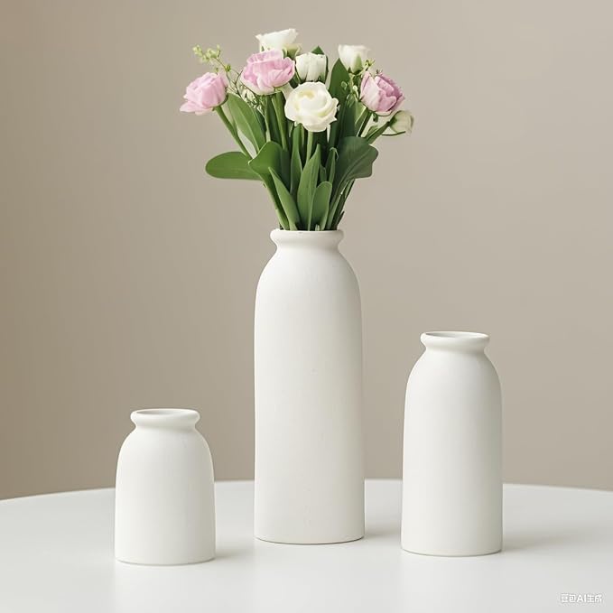 Ceramic Vase Set-3, Small Flower Vases - Image 8