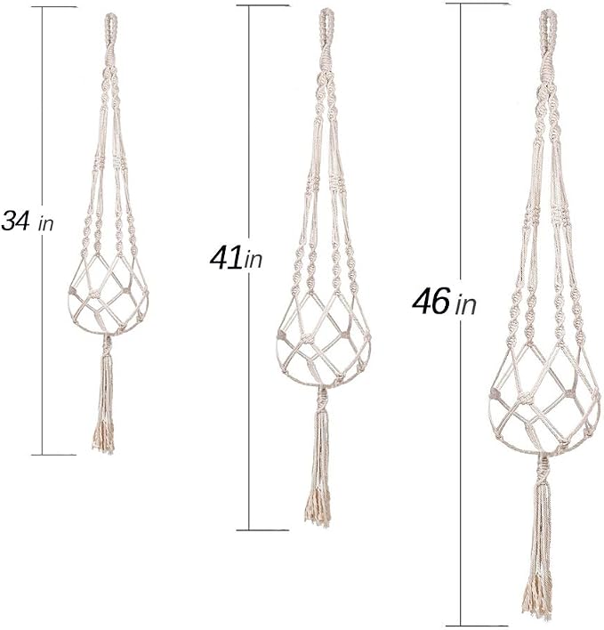 MIPON 3 Pack Macrame Plant Hangers, Hanging Planters - Image 4