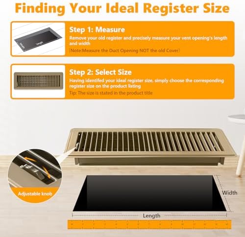 4 Pack Floor Vent Covers, Floor Register 4" x 14", Adjustable Decorative Vent - Image 4