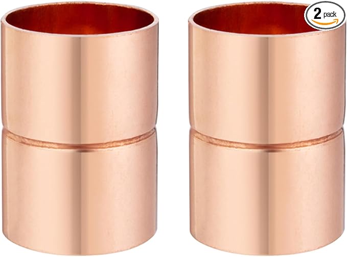 Straight Coupling Copper Fittings 1 Inch Copper Pipe Welding Joint Connector by ZOWZEA