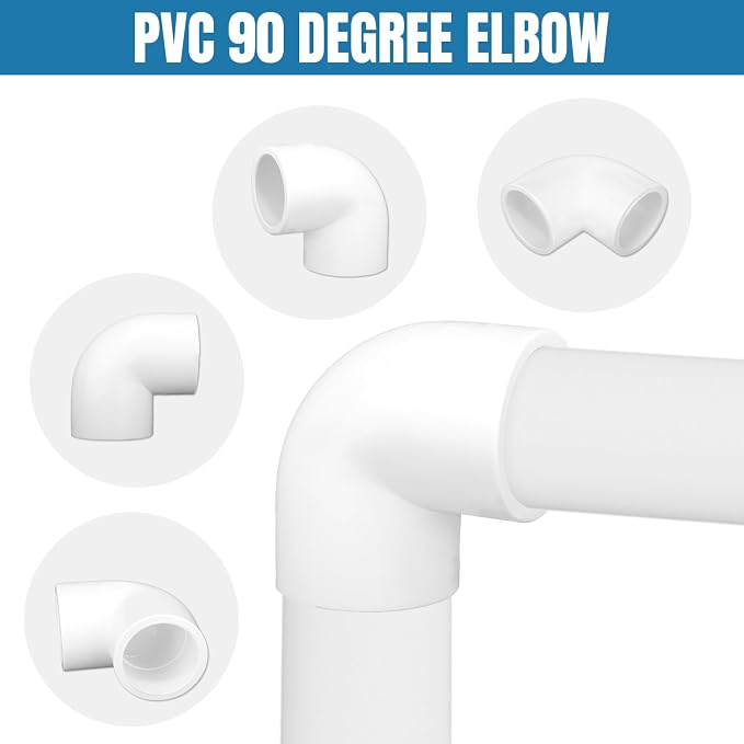 12 Pack 3/4 inch 90 degree PVC elbow Pipe Fittings, PVC Fitting Connectors - Image 4