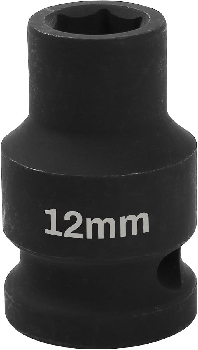 1/2" Drive 12mm Deep Impact Socket, 6 Point Chrome Molybdenum Steel Heavy Duty by YTkavq