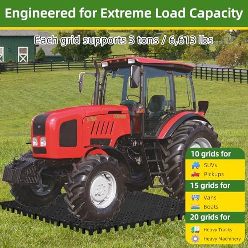 20 Pcs 15.7" x 15.7" Heavy Duty Ground Protection Mats, Interlocking Non-Slip - Image 4