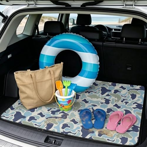 ELEQIN Fish Camo, Car Trunk Mat, All Weather Cargo Liner Trunk Protection - Image 2