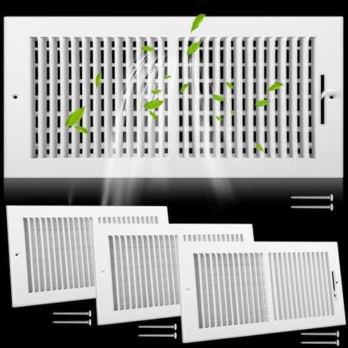 4 Pcs Air Ceiling Vent Cover Grille 14"W x 6"H Duct Opening Size, 2 Way Steel by Tandefio