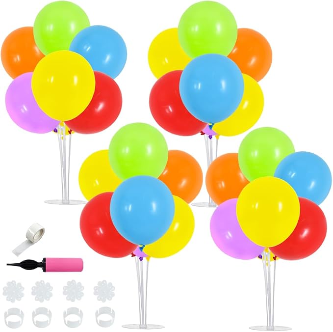 TONIFUL 4 Set Colourful Balloon Stand Balloon Centerpieces by TONIFUL