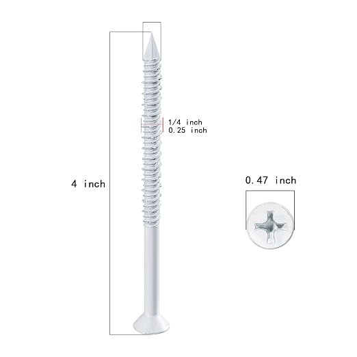 WenSilon 1/4" x4 White Concrete Screw Anchor White Flat Head - Image 2