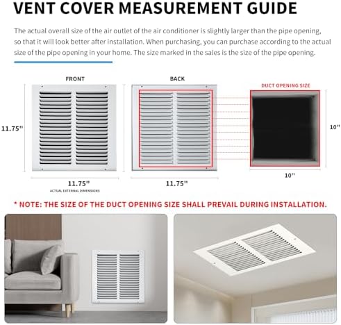 10x10 Vent Cover, Air Return Vent Cover, Flat Vent Cover, Rejillas De Aire - Image 4