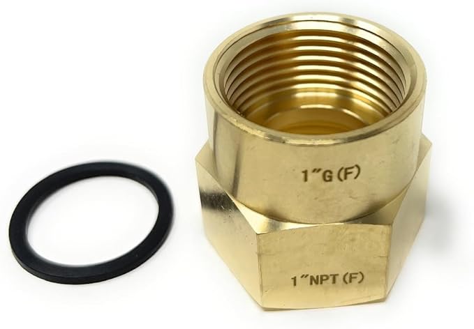 Cascada 1" G Thread Female to 1" NPT Thread Female Pipe Fitting Adapter by CascadaShowers
