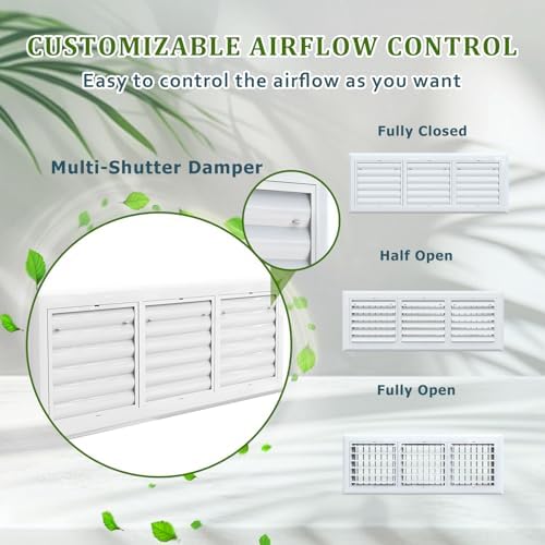 24x8 Adjustable Air Supply Grille - Image 4