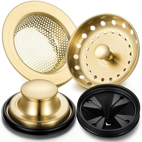 4 Pcs Light Gold Kitchen Sink Accessories Garbage Disposal Splash Guards 3.4'' by Yiyiring