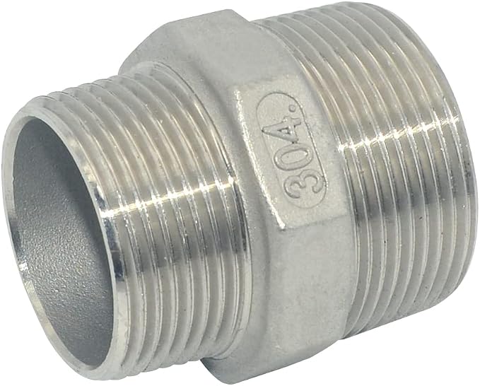 1-1/2" x 1-1/4" Male Threaded Reducing Nipple Fitting/Adapter, Stainless Steel - Image 3