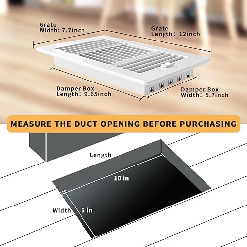 2 Pack Air Vent Cover Ceiling Register, FanGoFast Wall Vent 3-Way Plastic - Image 3