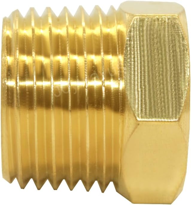 Joywayus 2Pcs Brass Reducing Hex Bushing 1/2" NPT Male to 1/8" NPT Female | - Image 6