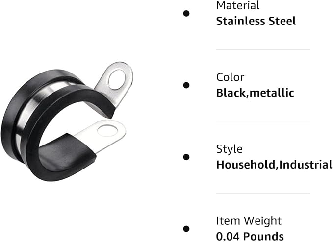 LOKMAN 20 Pack 1-3/4 Inch Stainless Steel Cable Clamp, Rubber Cushioned - Image 8