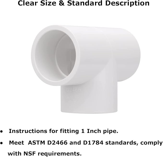 12 Pack 1" 3 Way PVC Pipe Fittings, Furniture Grade SCH40 PVC Elbow, S x S x - Image 5