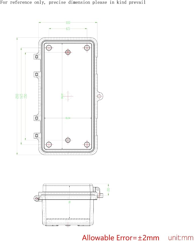 Junction Box, Hinged Black Clear Cover IP67 Waterproof ABS Project Box - Image 6