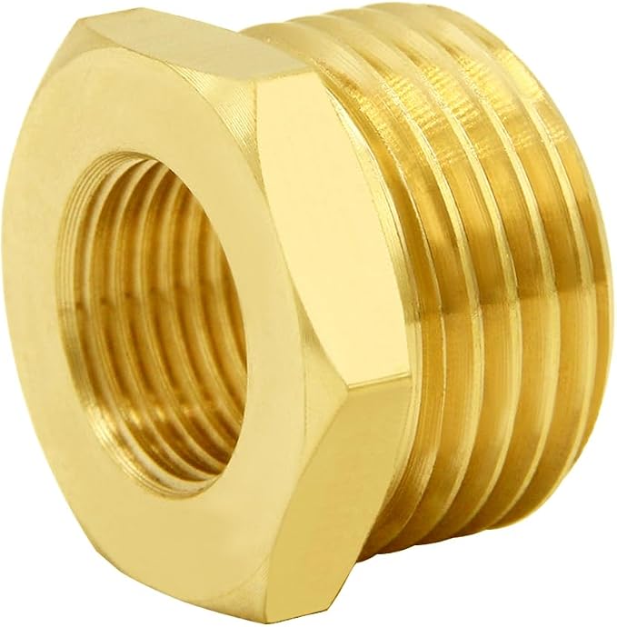 Joywayus Garden Hose Hex Bushing Reducer 3/8" NPT Female x 3/4" GHT Male | Cast by Joywayus