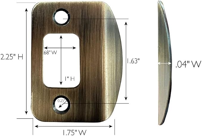 Design House Pro Series Deadbolt Strike Plate, Antique Brass | Surface - Image 2