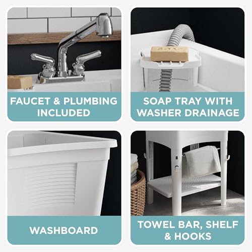 Zenna Home Utility Sink Laundry Tub - Image 4