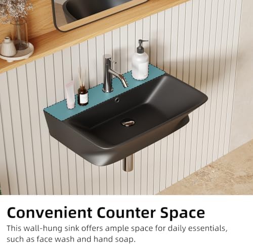24"W x 17"D Matte Black Wall Mount Sink - Image 4
