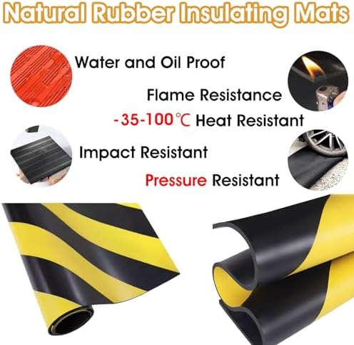 ZAQYCM 40in Wide Insulated Rubber Work Mat High Visibility, Commercial - Image 3
