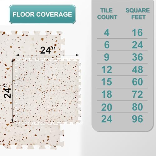 Sorbus Wood Grain Floor Tiles Foam Mat EVA Interlocking Mats Tile 3/8-Inch - Image 2