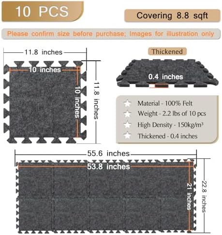 BXI Soundproof Interlocking Carpet Tiles Squares, High Density Non-Slip Noise - Image 2