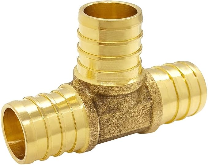 Hooshing 6PCS 3/4" Pex Tee Fittings, Brass Barb Crimp Fitting - Image 6