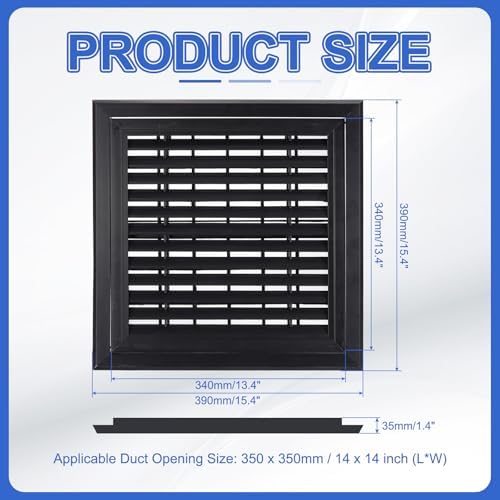 PATIKIL 14x14 Inch Plastic Ventilation Grille, Return Air Vent Cover Removable - Image 2