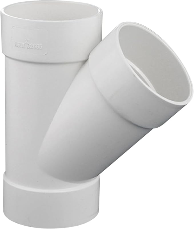 3" PVC 45 Degree Wye DWV Sanitary Y-TEE Street Drain Waste white | Vent PVC by Unknown