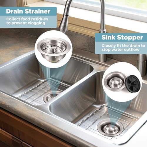 Zonon 5 Pcs 3-1/2 Inch Kitchen Sink Drain Strainer Assembly - Image 4