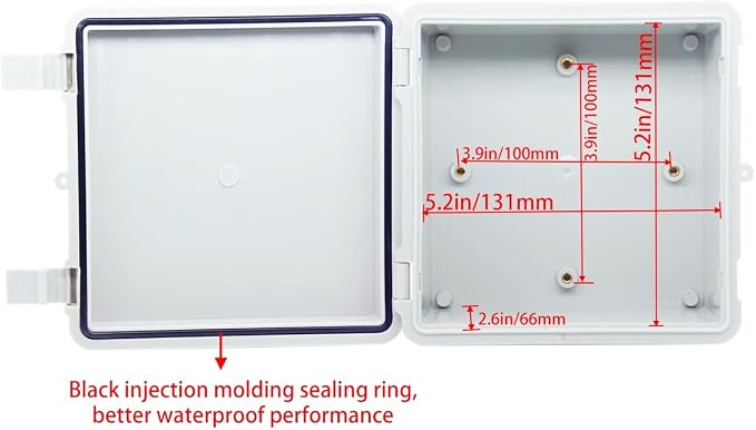 Junction Box, Hinged Cover IP67 Waterproof ABS Project Box - Image 4