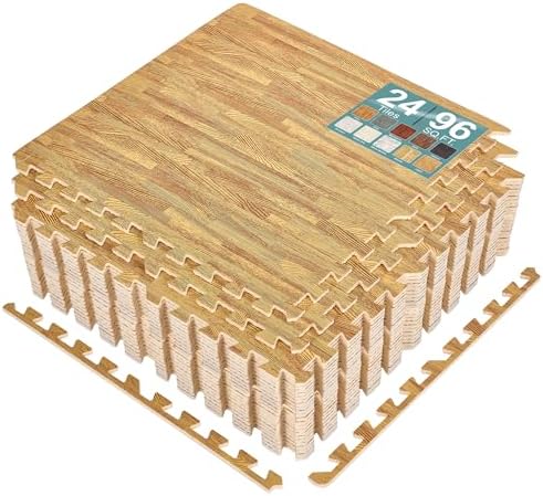 Sorbus Wood Grain Floor Tiles Foam Mat EVA Interlocking Mats Tile 3/8-Inch by Sorbus