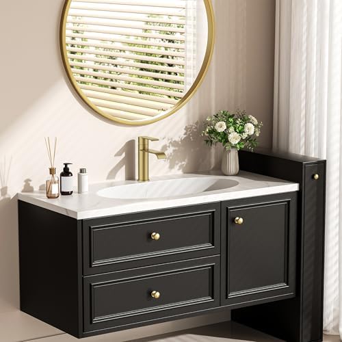 FORIOUS Waterfall Bathroom Faucet Single Hole Brushed Gold - Image 6