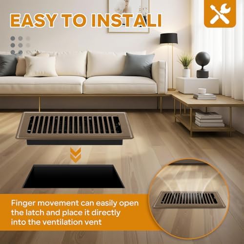 4" x 10" Floor Vent Covers Brown 4 Pack, Heavy Duty Walkable Vent Covers - Image 4