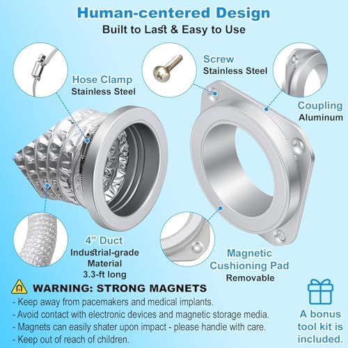 Magnetic Dryer Vent Coupling Kit: Quick Connect/Disconnect, Strong - Image 3