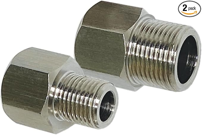 1/4” to 3/8” Male and Female Angle Stop, FULL THREAD Compression Adapters by FiltrationWarehouse