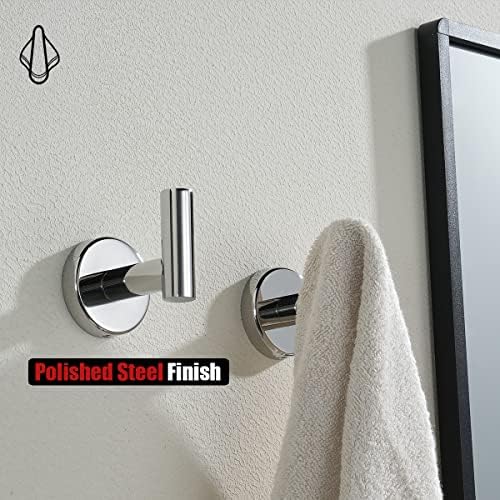 JQK Chrome Bathroom Towel Hook, 304 Stainless Steel Coat Robe Clothes Hook - Image 6