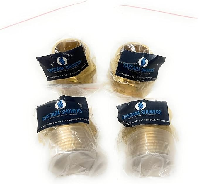 Cascada Lead-Free Brass Adapter, G Thread British BSPP Male to NPT Female |) - Image 2