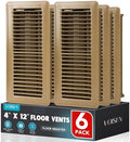 VOISEN Floor Register 4x12, 6 Pack Brown Floor Vent Covers by VOISEN