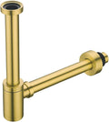 Brass Round Bottle P-Trap 1 1/4, Adjustable Basin Sink Waste Drain Trap Kit by SEABEFORE