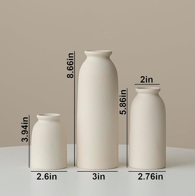 Ceramic Vase Set-3, Small Flower Vases - Image 5