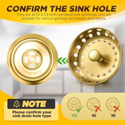 4 Pcs Brushed Gold Kitchen Sink Accessories Garbage Disposal Splash Guards - Image 5