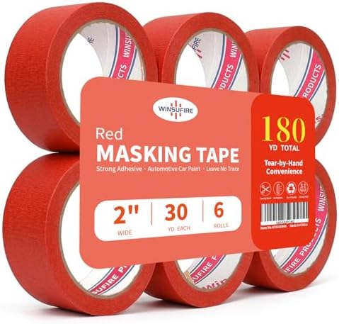 Red Masking Tape, Colored Painters Tape by Winsufire