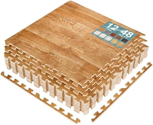 Sorbus Wood Grain Floor Tiles Foam Mat EVA Interlocking Mats Tile 3/8-Inch by Sorbus