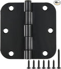 TDCHINGES Rounded Door Hinges Matte Black 3.5" 5/8" Radius Removable Pin | 48 by TDCHINGES
