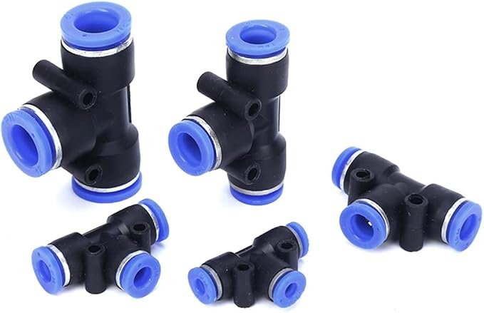 1/4" OD Push to Connect Tee Fitting 3 Way T Shape Quick Push Lock Adapter - Image 4