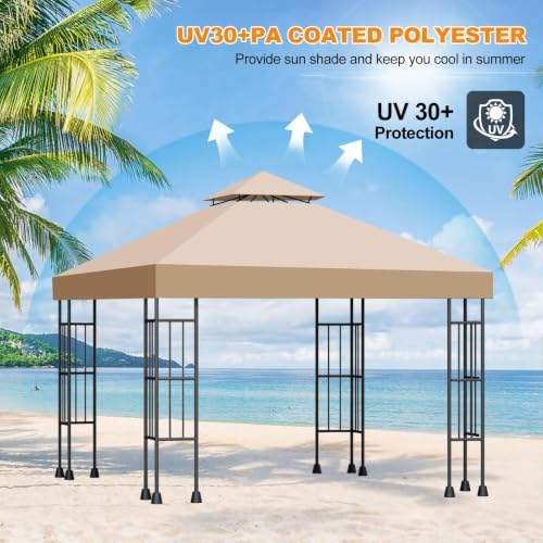 10x10 Canopy Replacement Top Cover Canopy Top Replacement Double Layer Vented - Image 2