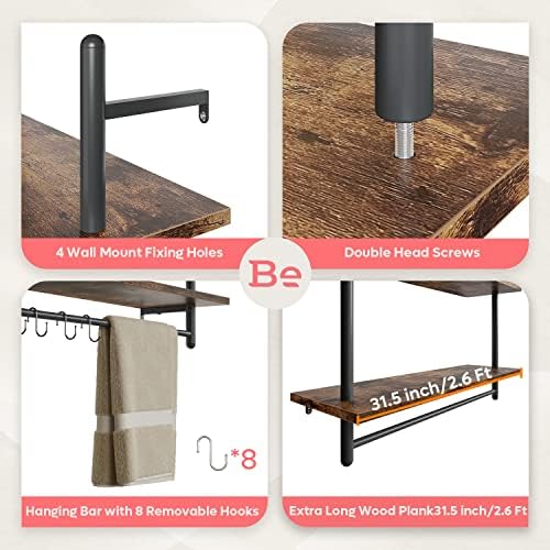 Bestier 31" Industrial Pipe Wall Shelf - Image 3